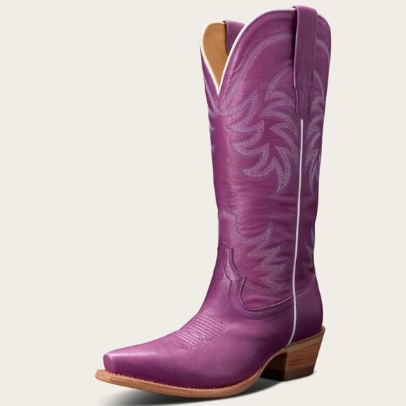 NIB Tecovas "The Annie" in Violet Purple Leather Tall Cowboy Boots for Cowgirls - Picture 10 of 11
